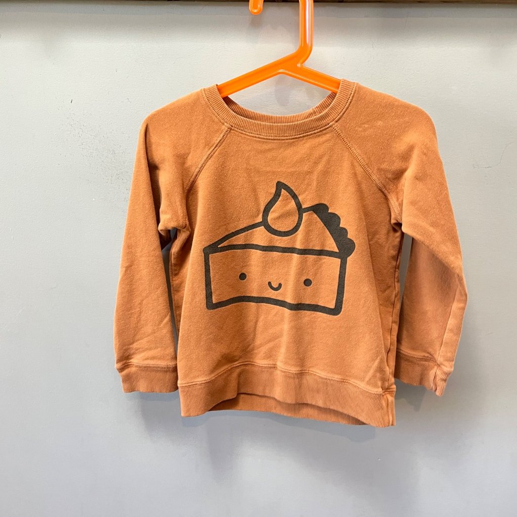 Mochikids Rust Colored Pie Graphic Sweatshirt- Size 4/5